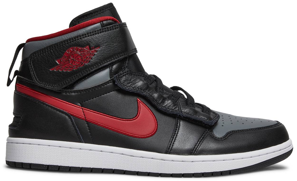 Air Jordan 1 High FlyEase 'Smoke Grey Gym Red' Black/Smoke Grey